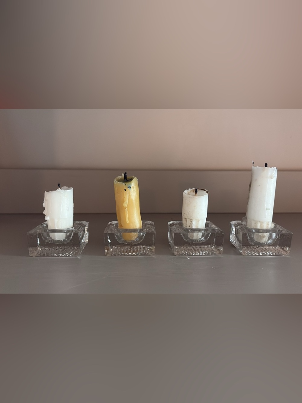 Vintage crystal candle holders - set of 4